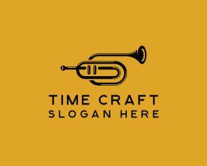 Vintage Trumpet Jazz Music logo design