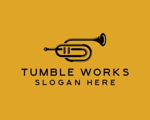 Vintage Trumpet Jazz Music logo design