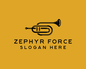 Vintage Trumpet Jazz Music logo design