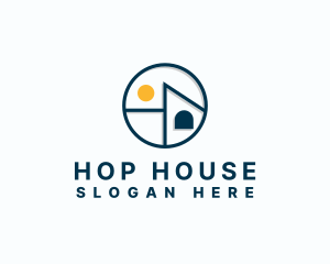 Sun House Roofing logo design