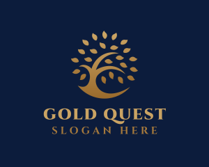 Gold Tree Nature logo design