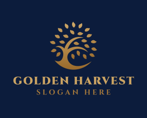 Gold Tree Nature logo design