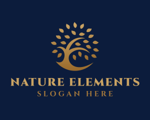 Gold Tree Nature logo design