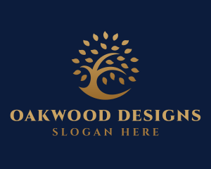 Gold Tree Nature logo design