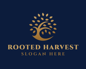 Gold Tree Nature logo design