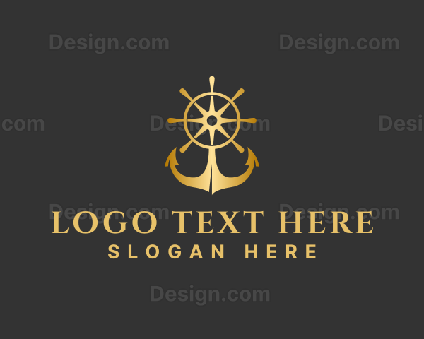 Golden Anchor Wheel Logo