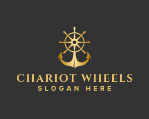 Golden Anchor Wheel logo design