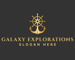 Golden Anchor Wheel logo design