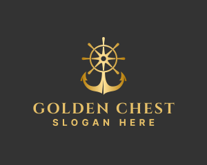 Golden Anchor Wheel logo design