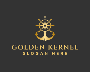 Golden Anchor Wheel logo design