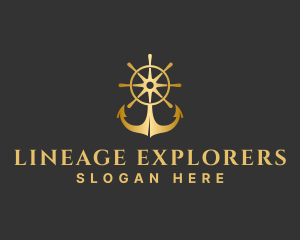 Golden Anchor Wheel logo design