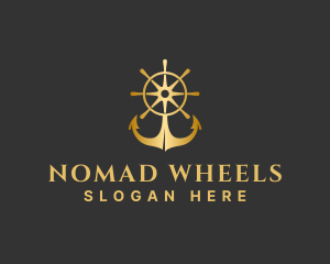 Golden Anchor Wheel logo design