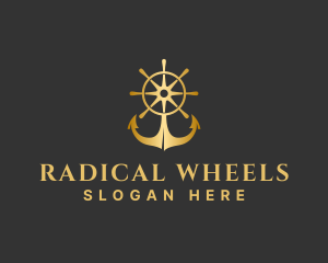 Golden Anchor Wheel logo design