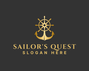 Golden Anchor Wheel logo design