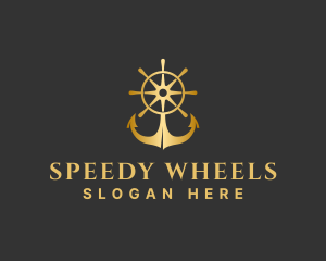 Golden Anchor Wheel logo design