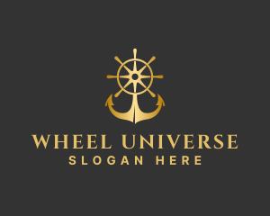 Golden Anchor Wheel logo design