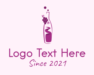 Grapes Wine Bottle  logo