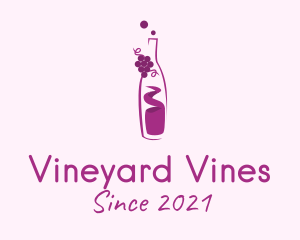 Grapes Wine Bottle  logo