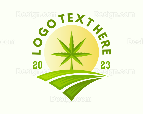 Marijuana Plant Farm Logo