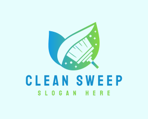 Nature Cleaning Broom logo design