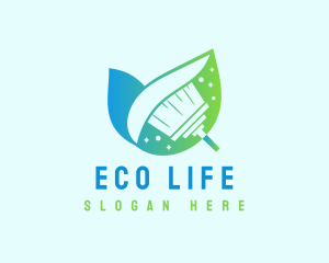 Nature Cleaning Broom logo design