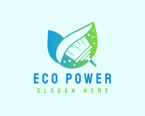 Nature Cleaning Broom logo design