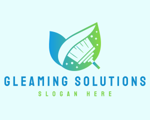 Nature Cleaning Broom logo design