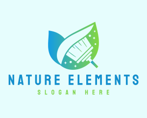 Nature Cleaning Broom logo design