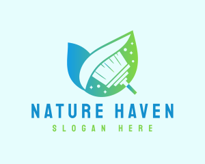 Nature Cleaning Broom logo design