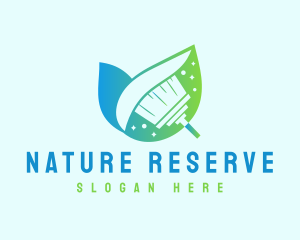 Nature Cleaning Broom logo design