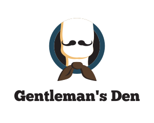 Gentleman Bow Moustache logo design