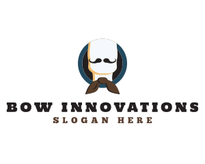Gentleman Bow Moustache logo
