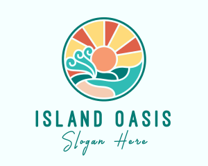 Tropical Summer Beach logo design