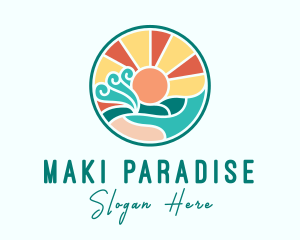 Tropical Summer Beach logo design