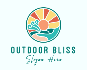 Tropical Summer Beach logo design