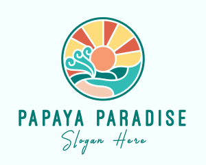 Tropical Summer Beach logo design