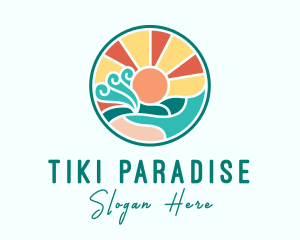 Tropical Summer Beach logo design