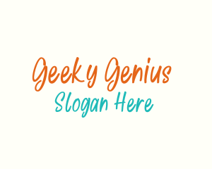 Colorful Nerd Wordmark logo design