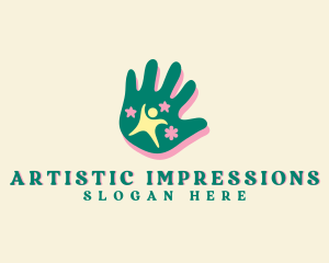 Nursery Creative Hand logo design