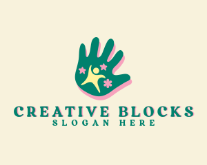 Nursery Creative Hand logo design