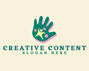 Nursery Creative Hand logo design