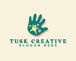 Nursery Creative Hand logo design