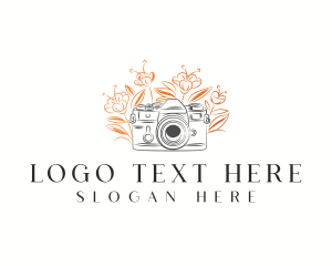 Camera Photography Floral logo