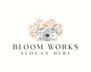 Camera Photography Floral logo design