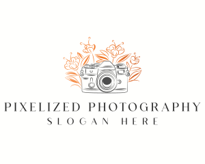 Camera Photography Floral logo design