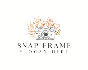 Camera Photography Floral logo design