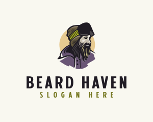 Bearded Man Skier logo design