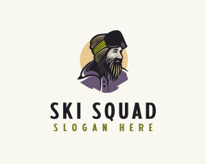 Bearded Man Skier logo