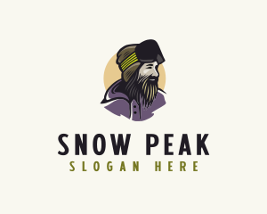 Bearded Man Skier logo