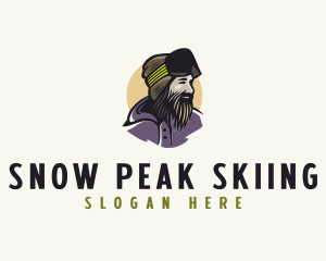 Bearded Man Skier logo